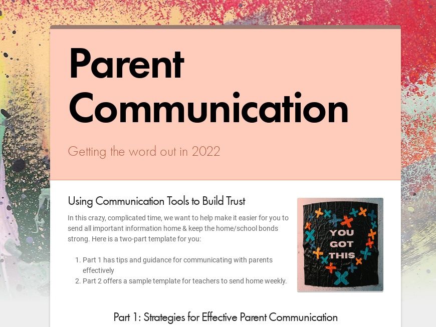 School Newsletter Template for Building Trust with Parents