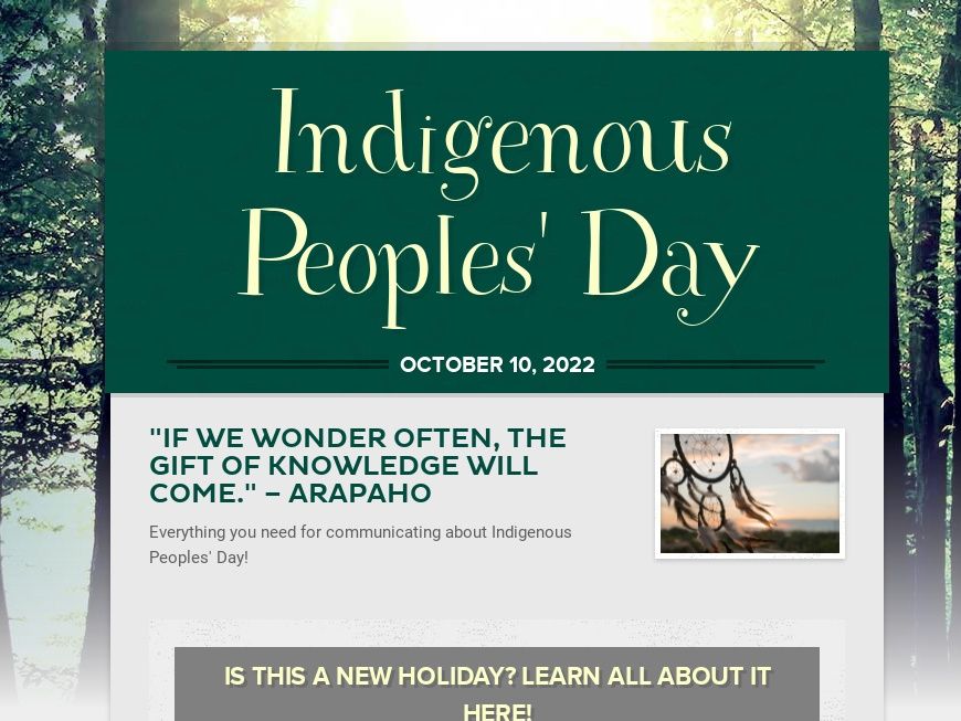 Screenshot of Indigenous Peoples' Day Template